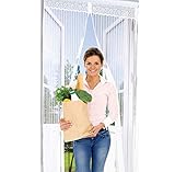 Utrax Size 39''X82'' Hands Free Magnetic Click Mosquito Net Mesh Door with Magnets Anti Bug Instant Mesh Guard Screen (Pure White)