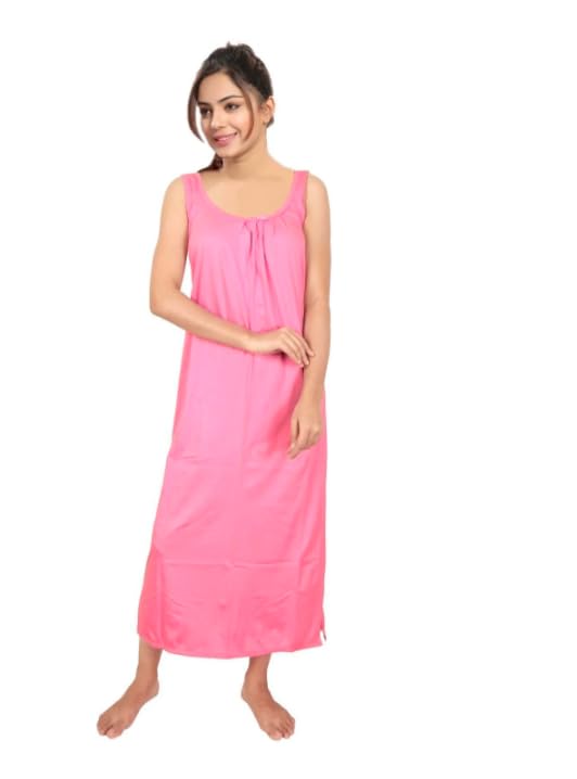 Image of Women's Sleeveless Maxi Night Dress, Spaghetti Strap Nighty, Comfortable Sleepwear Pack of 2