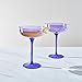 Acrylic Shatterproof Martini, Margarita, Champagne & Cocktail Unbreakable Glasses | Set of 2 | Large Plastic Coupe Glasses 15oz, Tritan Drinkware, BPA-free, Reusable, Pool, Indoor & Outdoor (Purple)