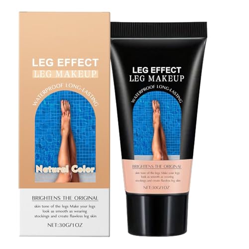 Maquillaje de piernas resistente al agua sin transferencia, crema protectora impermeable para venas varicosas, sin transmisión, maquillaje natural para piernas y cicatrices corporales (natural, 30 g)
