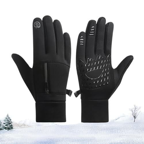 Sionhiuo Guantes resistentes al viento para pantallas táctiles | Guantes de nieve impermeables para pantalla táctil con bolsillo, guantes antideslizantes para clima frío, guantes de snowboard para