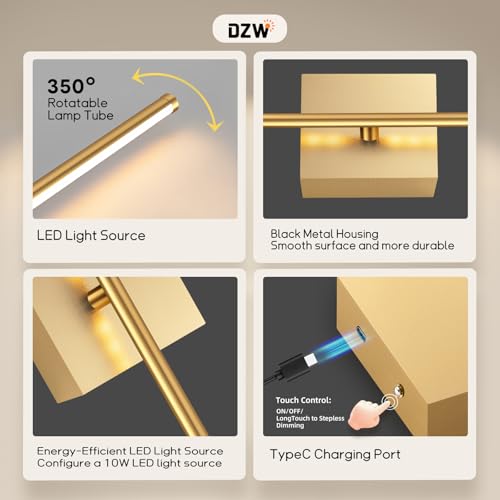 Image of 12000mAh Battery Operated Wall Sconces with Remote Control,31.5 inch Rechargeable Wall Sconce Set of 2, 350Rotate Dimmable LED Wall Lights, 3000-6000K, for Living Room，Bedroom, Hallway