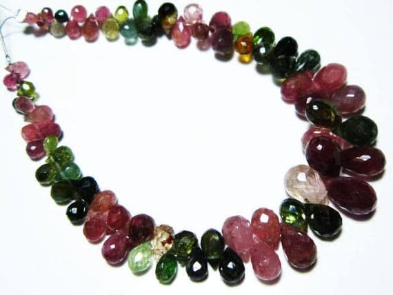 Multi Tourmaline Faceted Tear Drops éviter les pierres ternes avec des gemmes éclatantes AA