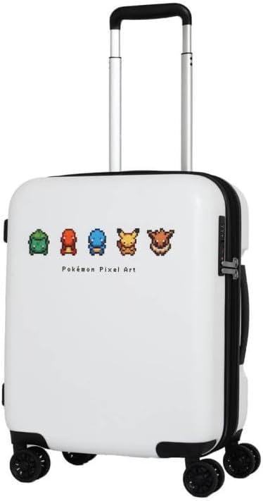 [ポケットモンスター] スーツケース 機内持ち込み 拡張 軽量 Sサイズ ピカチュウ ポケモン ピクセルアート PK-0881-46 ダイヤルロック キャリーバッグ キャリーケース TSAロック(WHITE/3７L)