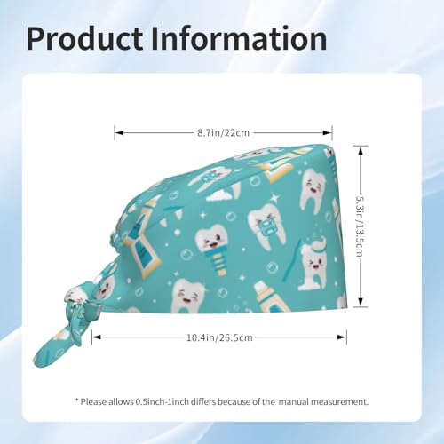 Image of Working Cap Scrub Cap with Sweatband Adjustable Unisex Women Tie Back Hat Nurse Surgical Caps