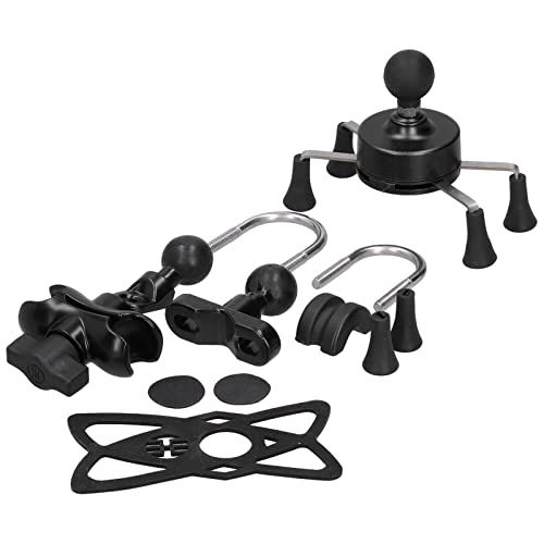 Akozon Mobile Phone Holder X‑Grip Handlebar Modification Universal with 13 Accessories Phone Handlebar Mount Phone Handlebar Support for IOS 7/8/SE/X/Xs/Xr (Black)