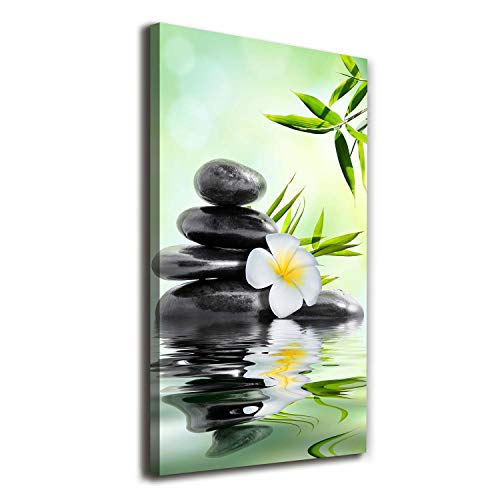 Tableau sur toile 60x120 Tulup vert bambou pour décoration murale de salon
