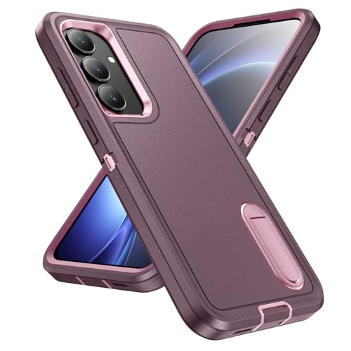 Coque antichoc militaire Samsung Galaxy S25 FE violette avec béquille intégrée