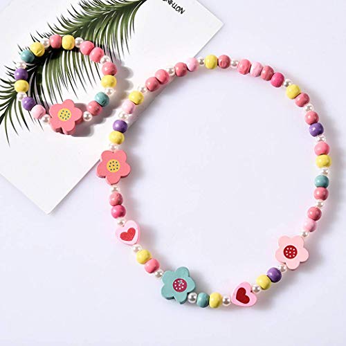 Mengonee Kinder-Cartoon-Halskette, bunter Tier-Kind-Schmuck, Blumen-Perlen, modisches Armband-Zubehör, Mengonee