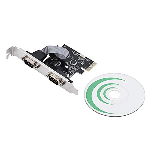 fosa PCI Express to Serial Card, PCI-E to Dual Serial DB9 RS232 2-Port Controller Card Adapter Converter Support DOS,Windows 8/7 / Vista/XP / 2000 / Server 2003-2008 32/64-bit,Linux Operating Systems