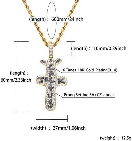 Mengke Travis Scott Label Cactus Jack Hangende Voller Zircon Hiphop Hipster Halskette Schmuck Gold Amazon De Kuche Haushalt
