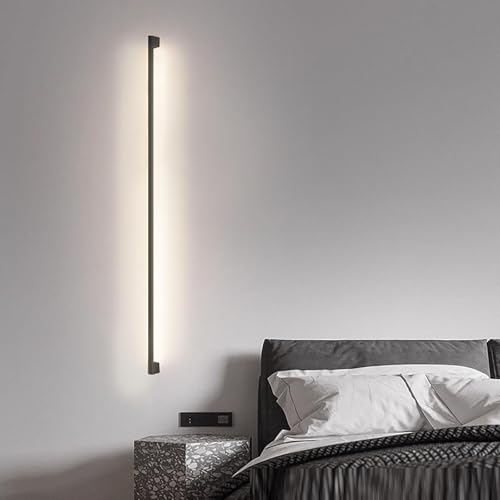 Aplique de pared aluminio acrílico LED de 100cm para iluminación de dormitorio y salón