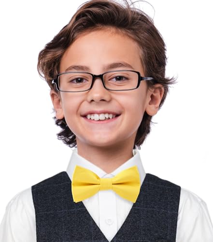 Image of Pre-Tied Adjustable Solid Tuxedo Bow Tie for Boys and Men