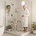 NOVA Medical Products Shower & Bath Chair with Back & Arms & Hygienic Design, White, 1 Count