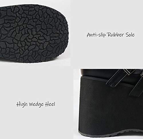 Dames Lolita plateaupumps voor dames Gothic Mary Jane Cosplay Wedges Dress Shoes - Image 5