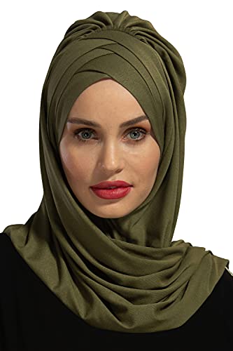 Aisha's Design Instant Hijab for Women Muslim, Presewn 95% Cotton