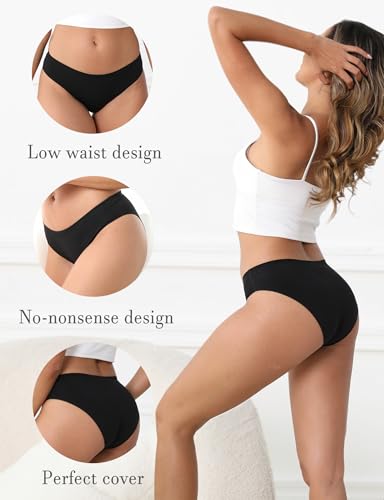 Image of Women's Seamless Underwear Stretch Bikini Panties No Show Invisible Hipster XS to 3XL 6 Pack