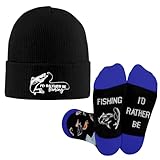 Zidoley Fishing Gifts for Men, Beanie Hat, Knit Cap, Winter Hat and Funny Socks, for Him, Boys, Dad, Son, Husband, Boyfriend, Grandpa, Gifts for Fisherman