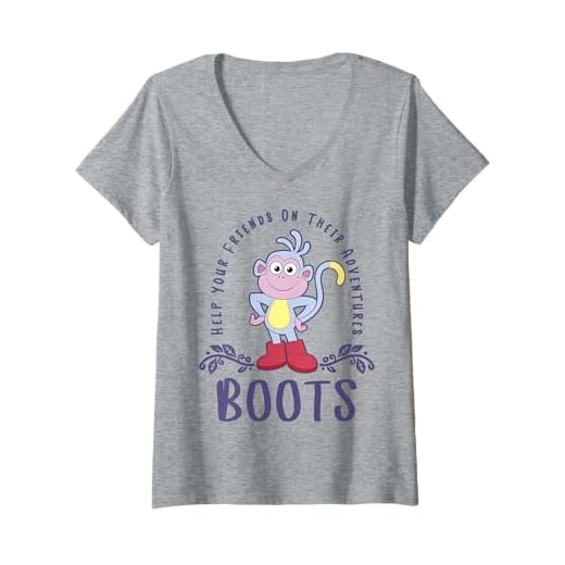 Womens Dora the Explorer Boots Help Your Friends On Their Adventure V-Neck T-Shirt