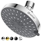 2024 Newest 6 Inch 6-Mode High Pressure Shower Head, High Flow Fixed Showerheads Bathroom Rain Showerhead for Luxury Shower Experience Even at Low Water Pressure Modern Look Tool-free Installation