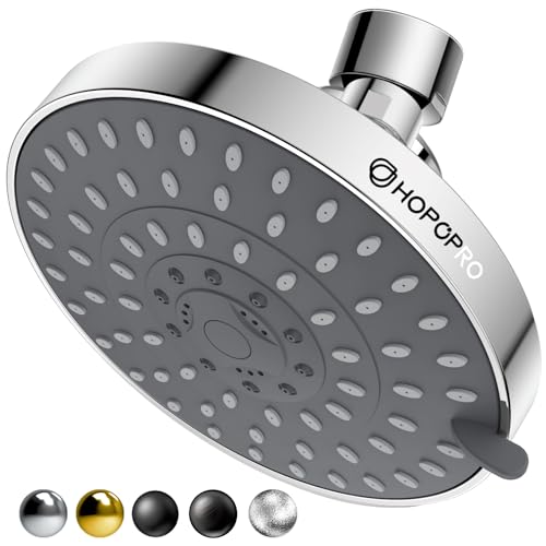 HOPOPRO 5-Mode High Pressure Shower Head - Consumer Reports, The Washington Post, NBC News, TODAY TV Show Recommended - High Flow Fixed Showerheads Bathroom Rain Showerhead (6 Inch Chrome)