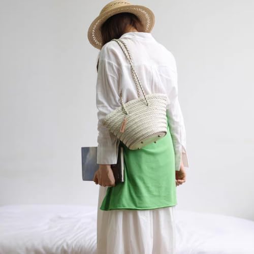 Image of Woven Tote Bag For Women, Fashion Crossbody Shoulder Bag, Casual Top-handle Handbags, and Travel Purses Phone Bag