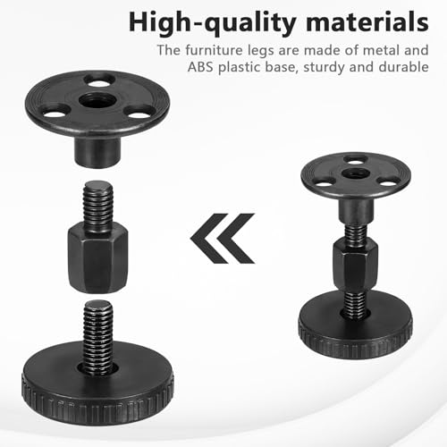 Zocipro 4Pcs Levelling Feet, 27-64 mm Furniture Feet Height Adjustable with T Nut Bolts, Furniture Leg Levelers - Image 4