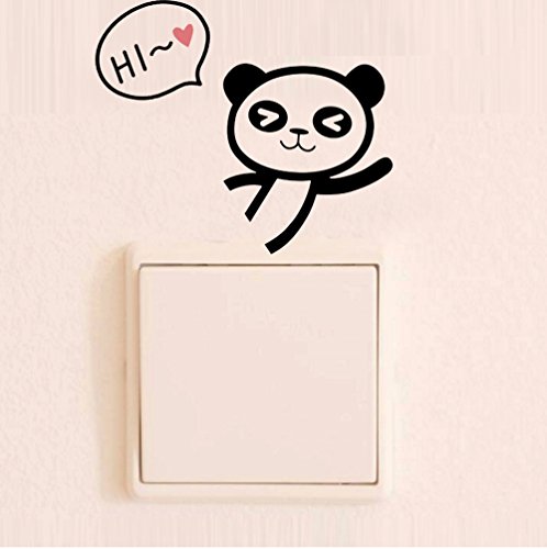 Adhesivos removibles para interruptores, 4 pandas caricatura miniatura 3
