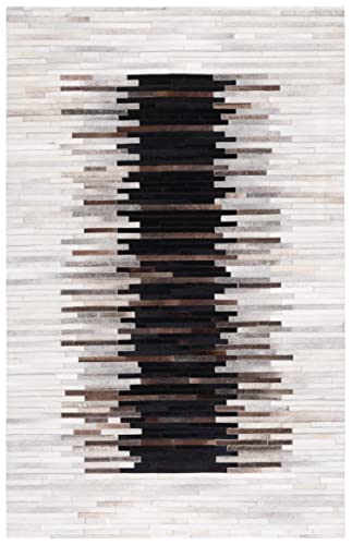 Tapete decorativo SAFAVIEH Studio Leather 6' x 9' gris y marrón miniatura 3