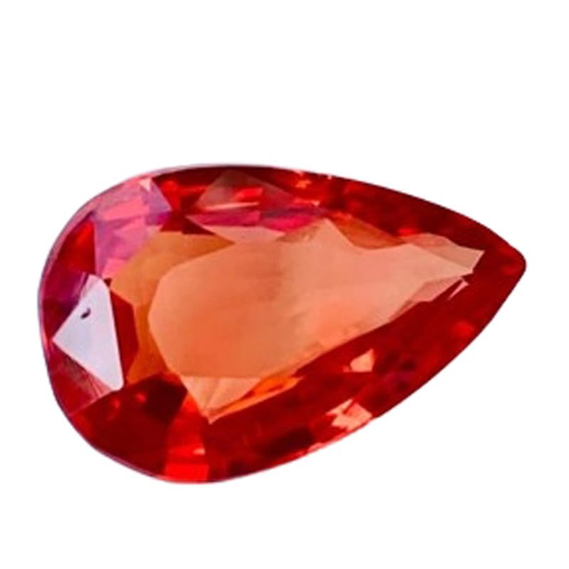 Saphir orange taillé en poire 16x10mm, gemme naturelle pour haute joaillerie