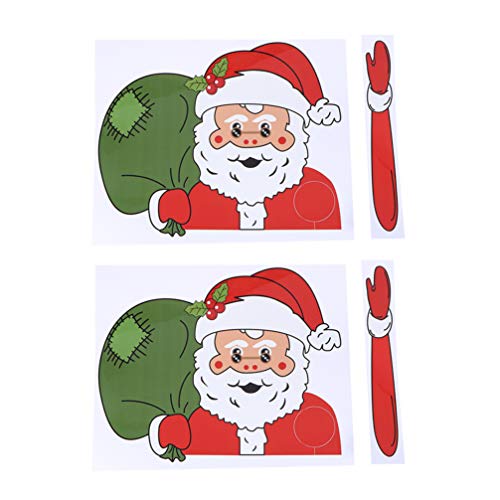 Toyvian 2Pcs Natal Santa Acenando Decalque Do Limpador de PÃ¡ra-Brisa 3D Cartoon Adesivo Limpador de