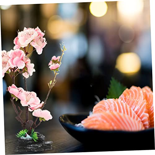 Plato decorativo para sushi flor artificial rosa miniatura 6