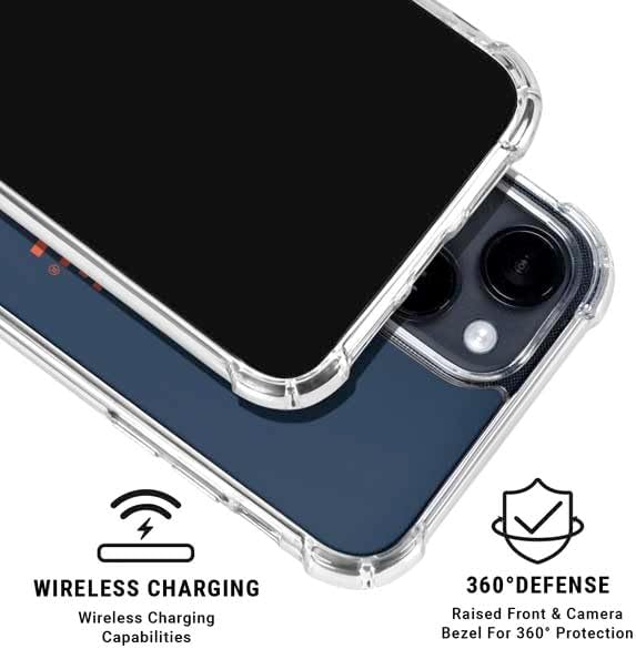 Skinit Clear Phone Case Compatible with iPhone 15 - Officially Licensed Syracuse University Orange Design