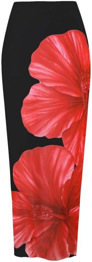 ZAFUL Womens 3pcs Swimsuit Floral Halter Triangle Bikini Top Tie Side Bottom with Long Sheer Cover Up Skirt - Image 4