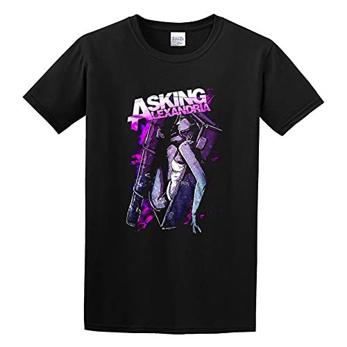 DOUDOUMAO Asking Alexandria Coffin Girl Street Tooling Comfortable Camping Simple T-Shirt Black 3XL
