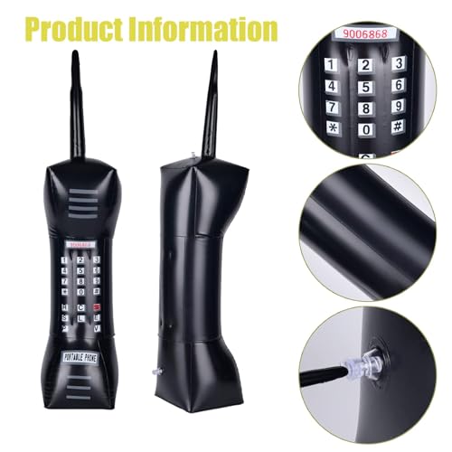 Inflatable Boom Box & Phone Prop - 90s Style Microphones for 80s 90s Parties - Image 4