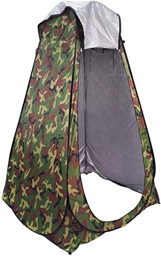HongK- Privacy Tent- Pop Up Instant Tent Rain Shelter Tent Shower Toilet Bathroom Portable Changing Room For Beach Hiking Camping Outdoor Use In Camo (3 Colors Available) [P/N: ET-OUTDOOR005-CAMOU]