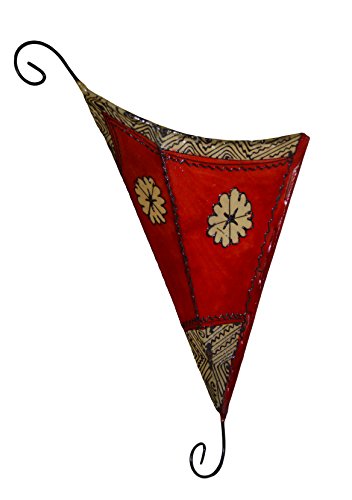 Lámpara Henna Artesanal de Cuero de Cabra Roja miniatura 4