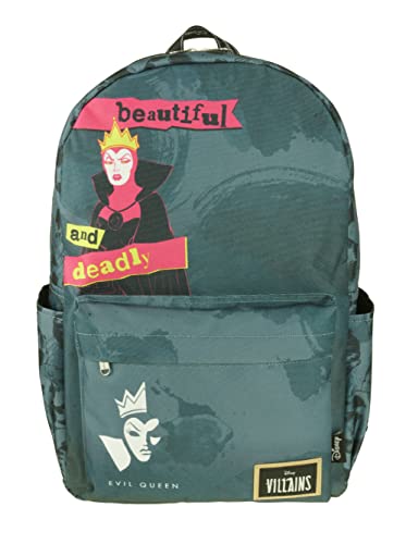 KBNL Classic Disney Villains - Evil Queen Backpack with Laptop Compartment for School, Travel, and Work, Multicolor