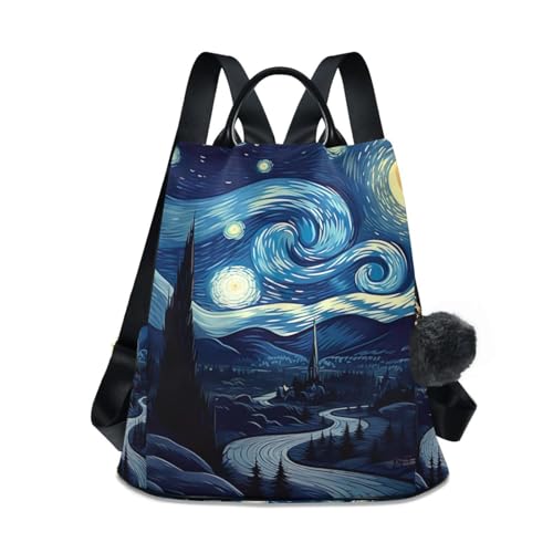 Sac à dos femme avec fermeture éclair au dos Stary Night aux finitions soignées