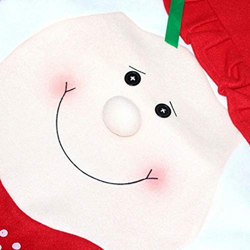 Stock Show Christmas Chair Covers Set Of 2, Mr Mrs.santa Chair Slipcover Suit Snowman Snowflakes Chair Back Cover Kitchen Dining Room Hotel Xmas Holiday Party Decor #TOP2