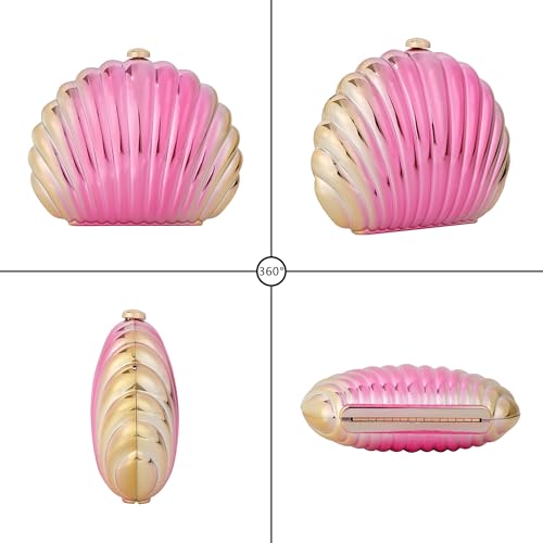Image of Women Seashell Evening Bag Purse Mermaid Chain Strap Clutch Handbag Shoulder Bag | Seashell