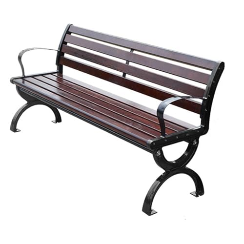 Rangée de jardin 120x50 cm avec assise confortable et dossier métallique résistant