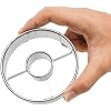 2 Pcs Stainless Steel Donut Cutter, 3.86 Inch Doughnut Cutters with Center, Baking Tools for Mousse, Bagels, Cookie and Biscuits (Silver)