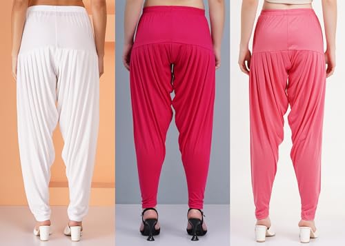 Image of Buy That Trendz Patiala Pant Combo Pants for Womens Pack of 3 Viscose Patiyala Salwar Bottoms
