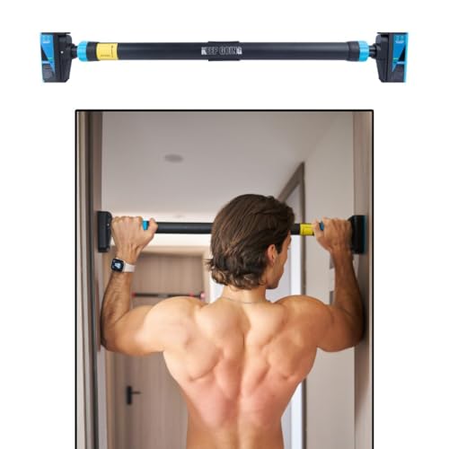 XRT65 Pull Up Bar for Home Workout | No Screw Installation | Rectangle Head Design | 200 KG Load Capacity | Bubble Meter for Precise Installation | Gym Equipment Set (72-95 cms), Wall Mount