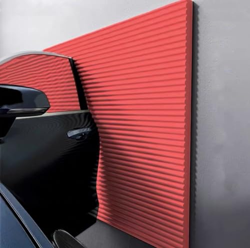 駐車場 クッション 【超厚10mm】 ドアプロテクター キズ防止 車庫 車 ドアガード (幅70cm、長さ3m,レッド)