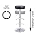 KKTONER Round Bar Stool PU Leather with Footrest Height Adjustable Swivel Pub Chair Home Kitchen Bar stools Backless Stool (Black)