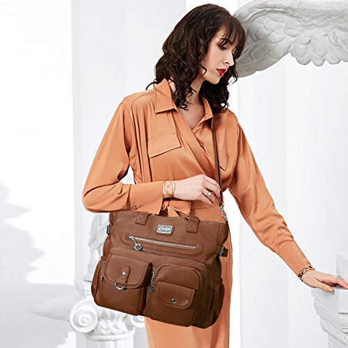 Image of KL928 Large Purses for Women Shoulder Bag Tote Handbags Stylish Vegan Leather Hobo Bags Ladies, A-Black-4 | Large