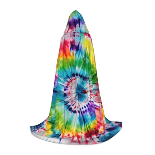 Cape médiéval tie and dye à capuche pour Halloween et soirées déguisées